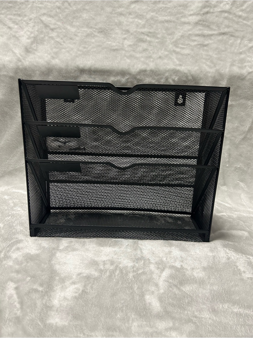 Black 3 Pockets Mesh Wall File Hanging Folder Holder Organizer Bottom Flat Tray